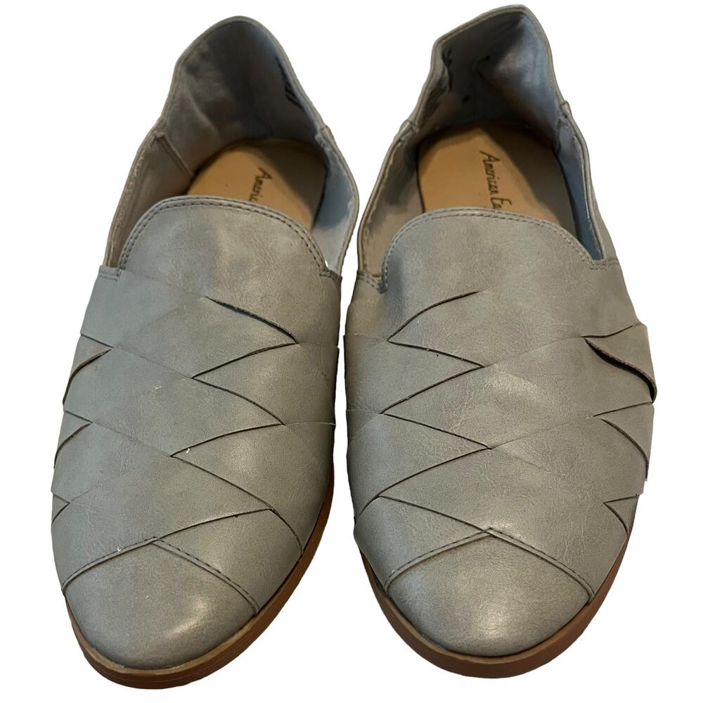 AMERICAN EAGLE CLOSED TOE LOAFER SHOES, WOMENS, 9.5, TAUPE/GREY, 2 WAYS TO WEAR